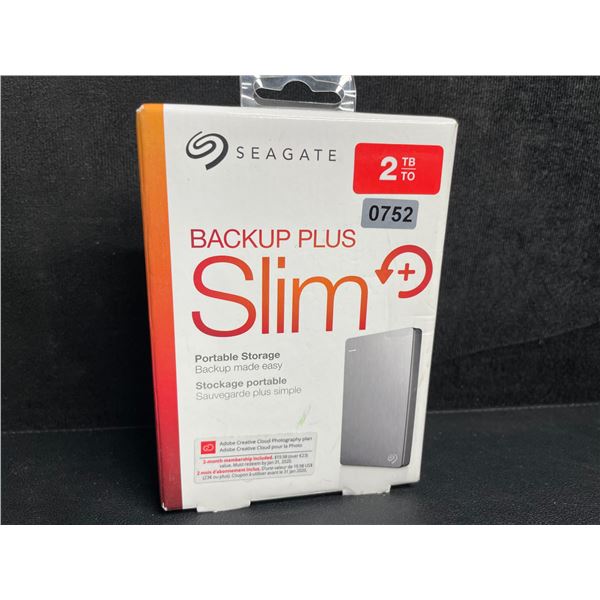 Seagate 2TB Backup Plus Slim Portable External Hard Drive/Storage Drive - NEW SEALED!