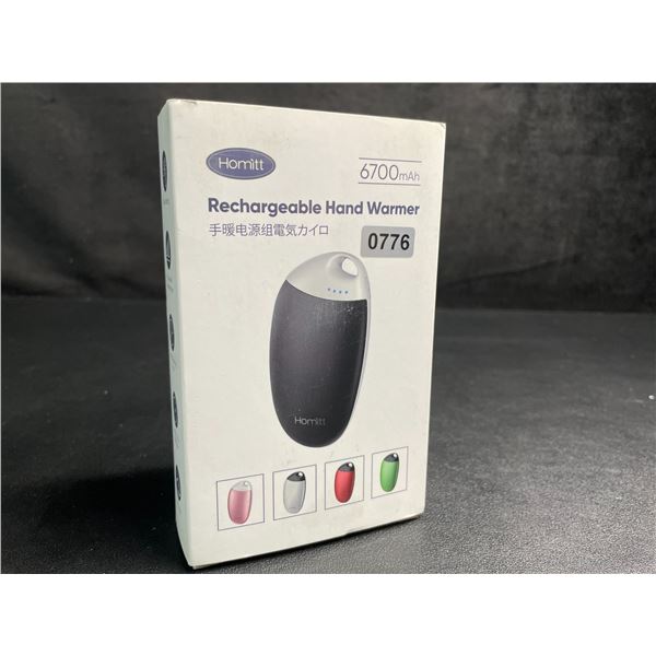 Homitt Rechargeable Electric Hand Warmer/Power Bank (6700mAh) Dual-Sided Hand Warmer - New