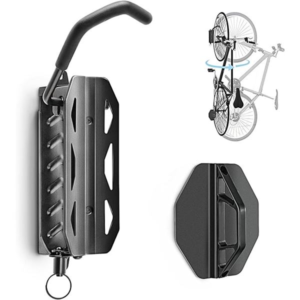 Swivel Bike Wall Mount - Vertical Bike Rack for Garage; Holds up to 66lbs - Bike Hook - New