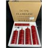Image 4 : 5-Pack of LED Flameless Candles with Fairy String Light Design/Dancing Flame; Remote Control (Red)