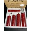 Image 5 : 5-Pack of LED Flameless Candles with Fairy String Light Design/Dancing Flame; Remote Control (Red)