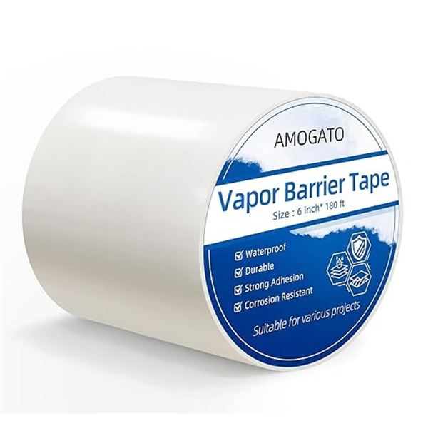 180FT Roll of Vapor Barrier Tape (6-inch Width) Waterproof, Durable, Strong Adhesion - New!