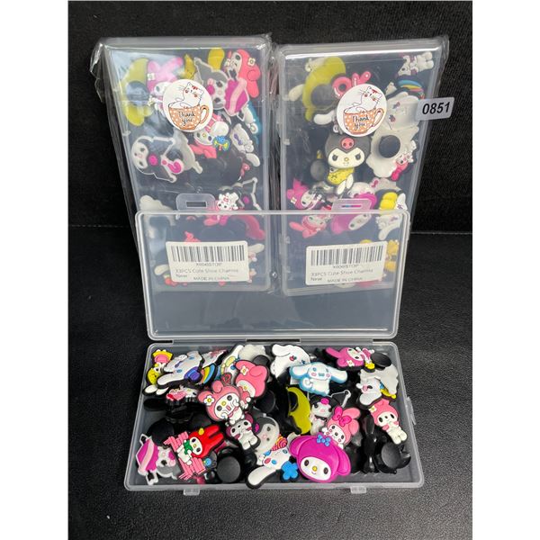 3 Packs of Cute Sanrio Characters Crocs Shoe Charms/Jibbitz Croc Charms (33pcs Each) - New