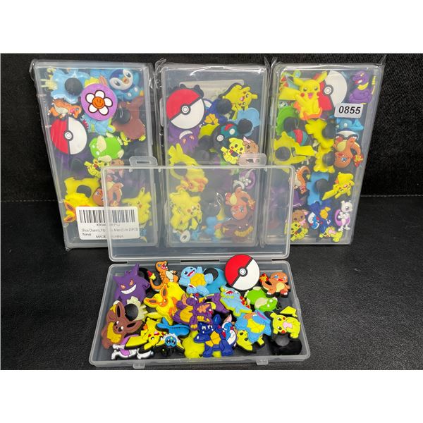 4 Packs of Cute Pokemon Crocs Shoe Charms/Jibbitz Croc Charms (25pcs Each) - New