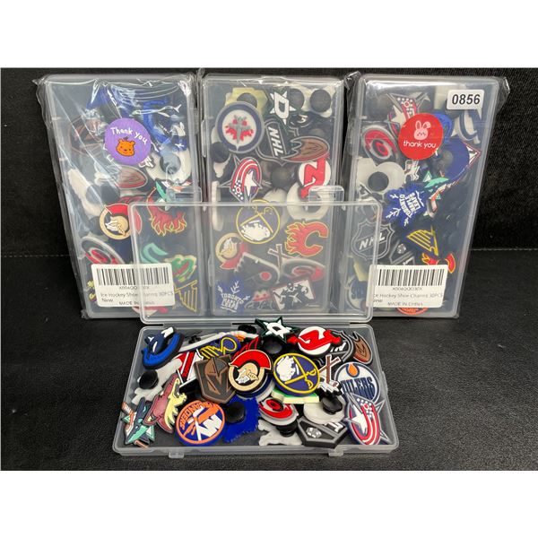 4 Packs of Assorted Hockey Team Logos Crocs Shoe Charms/Jibbitz Croc Charms (30pcs Each) - New