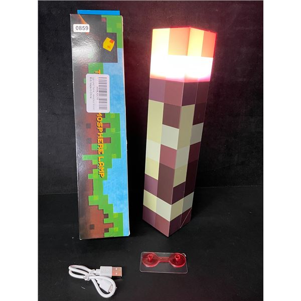 Minecraft Light-Up Wall Torch Lamp - USB-Rechargeable; Multi-Color Effects - New