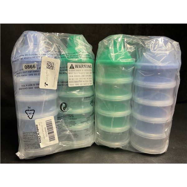 2 Packs (4PCS Total) 5-Layer Portable Snack Bottles - Cereal/Milk Storage Containers for Travel; New