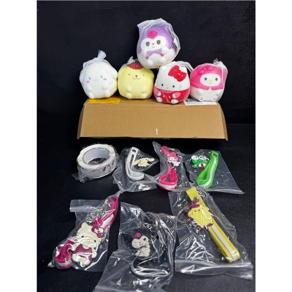 12PC Hello Kitty and Friends - Squishies/Keychains and Stickers - New