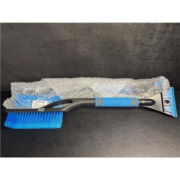 2 Blue Comfort Grip Snow Brushes with Scraper and Ice Crushers - New