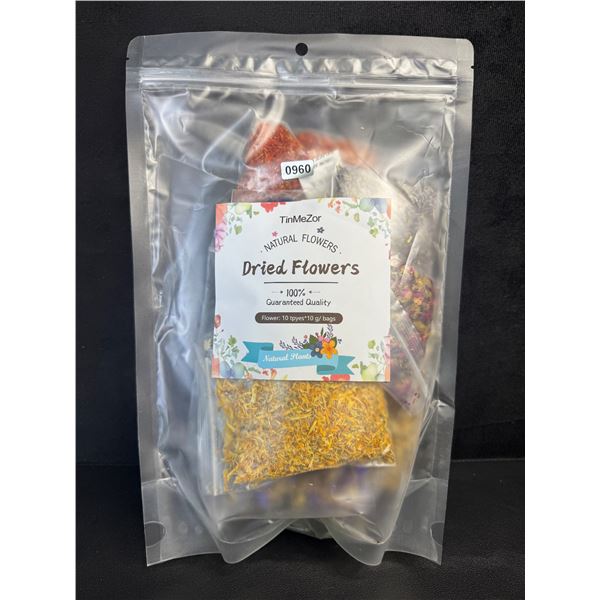 Bag of Natural Dried Flowers for Crafts/Soap Making/etc - 10 Types of Flowers 10G Each - New