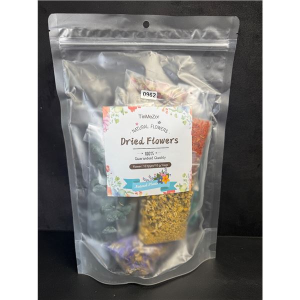 Bag of Natural Dried Flowers for Crafts/Soap Making/etc - 10 Types of Flowers 10G Each - New