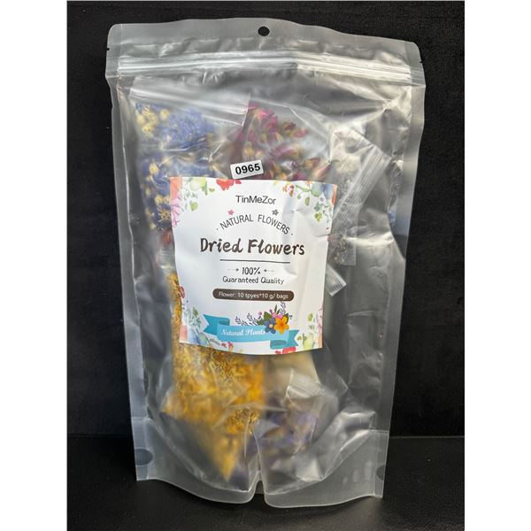 Bag of Natural Dried Flowers for Crafts/Soap Making/etc - 10 Types of Flowers 10G Each - New