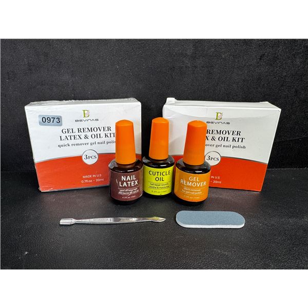 2 3PCS Boxes of Gel Removers Latex and Oil Kits with Pick and File - New
