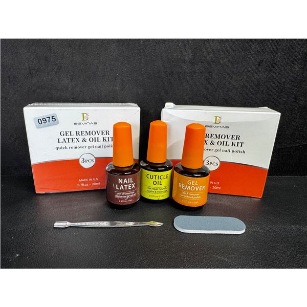 2 3PCS Boxes of Gel Removers Latex and Oil Kits with Pick and File - New