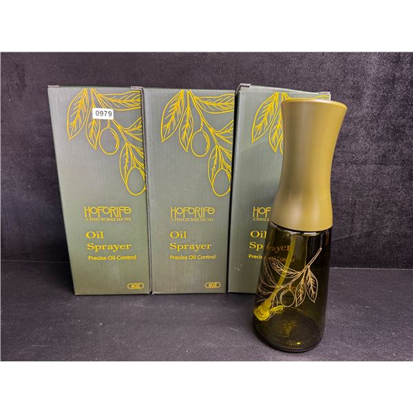 Lot of 3 Glass Oil Sprayers/Olive Oil Mister Sprayers (6oz) for Cooking - Brand New
