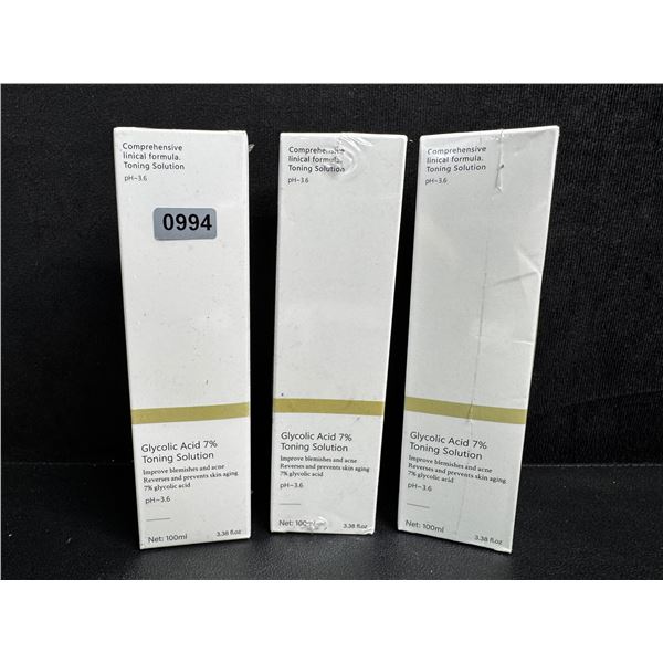 3 100ml Boxes of Glycolic Acid 7% Toning Solutions - New