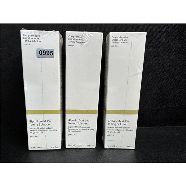 3 100ml Boxes of Glycolic Acid 7% Toning Solutions - New