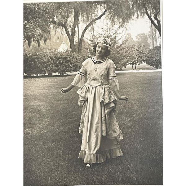 Girl in garden vintage photo
