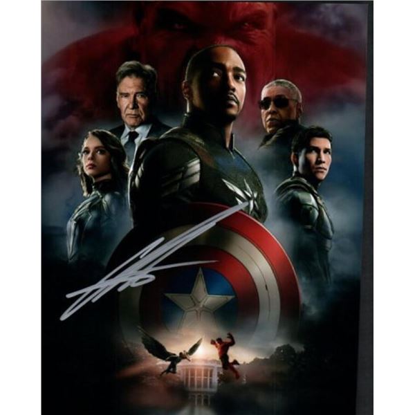 Captain America Anthony Mackie facsimile signed photo