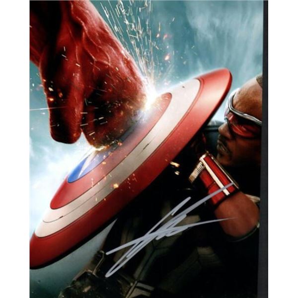 Captain America Anthony Mackie facsimile signed photo