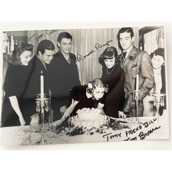 Ronald Reagan and Tom Brown vintage photo- facsimile signed