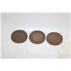 Image 1 : LOT OF 3 OLD LARGE CANADA 1 CENT COINS
