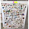 Image 1 : BOARD WITH OVER 300 DIFFERENT LAPEL PINS ON IT