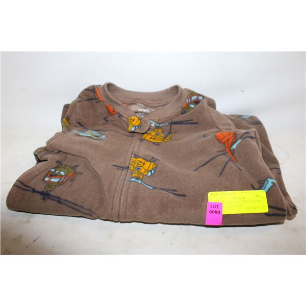 PEKKLE UNISEX FLEECE ONESIE BROWN HELIS SZ 5T