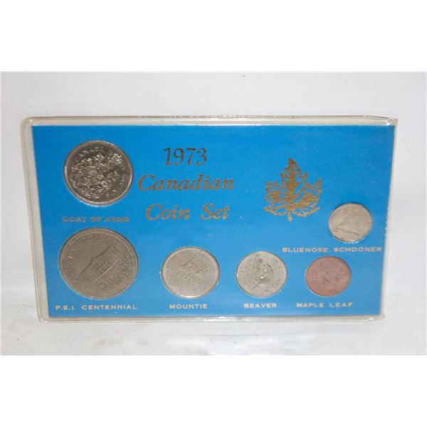 1973 CANADA YEAR SET RCMP 25c WITH WORLD NOTE