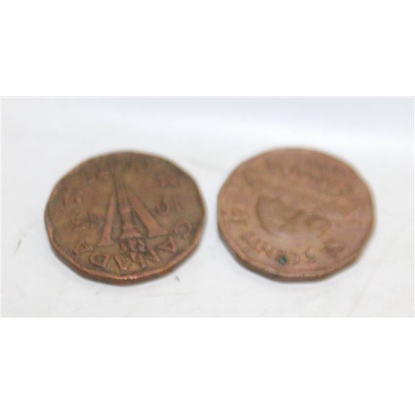 1942 & 1943 WWII CANADA TOMBAC NICKELS