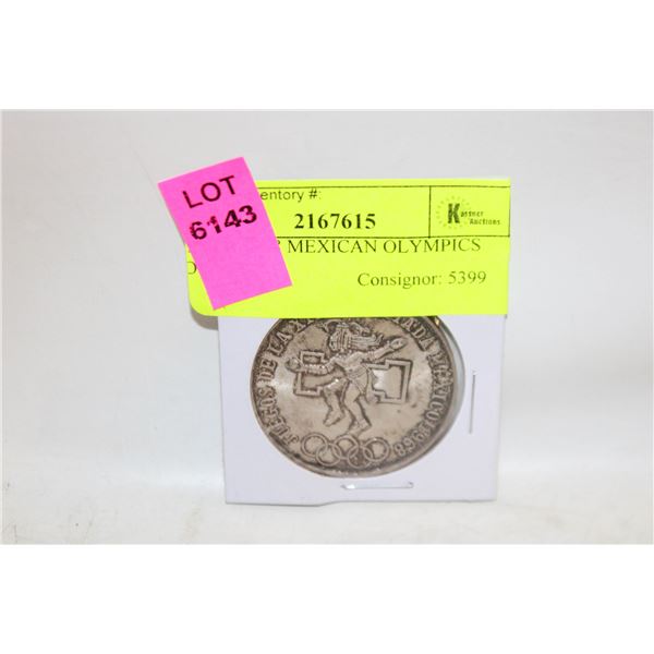 SILVER 1968 MEXICAN OLYMPICS COIN