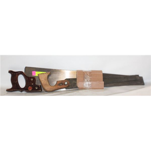 VINTAGE WOOD HANDLED HAND SAW