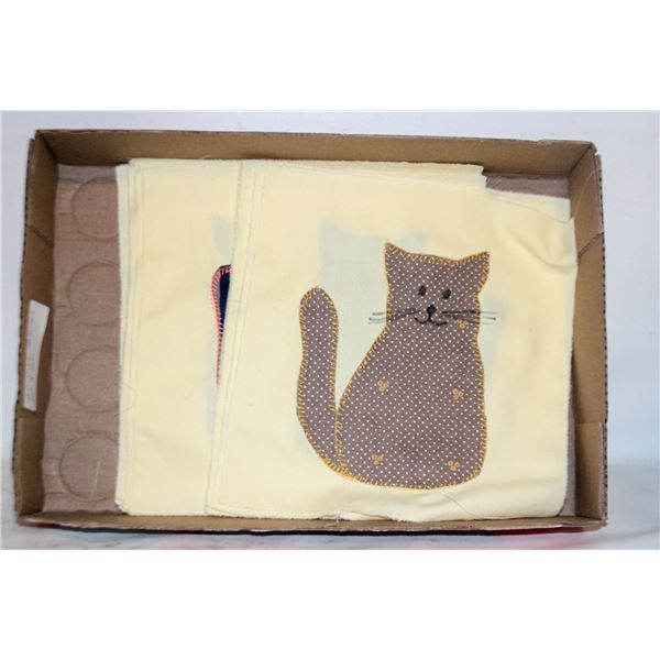 20 CAT APPLIQUE BLOCKS FOR QUILTS, 10"X10"