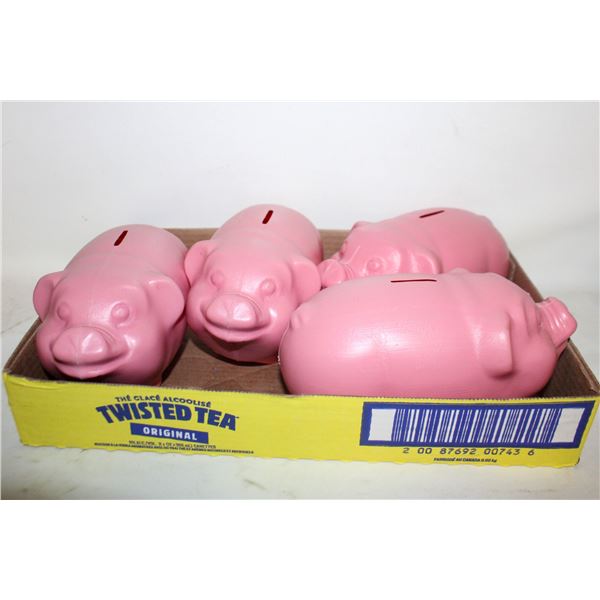 VINTAGE BLOW-MOLD PINK PIG - PIGGY BANKS