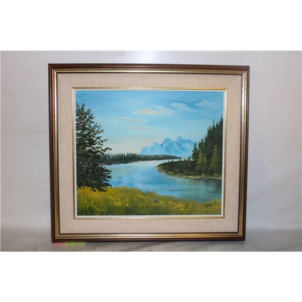 OIL PAINTING PICTURE - ROCKIES MOUNTAIN