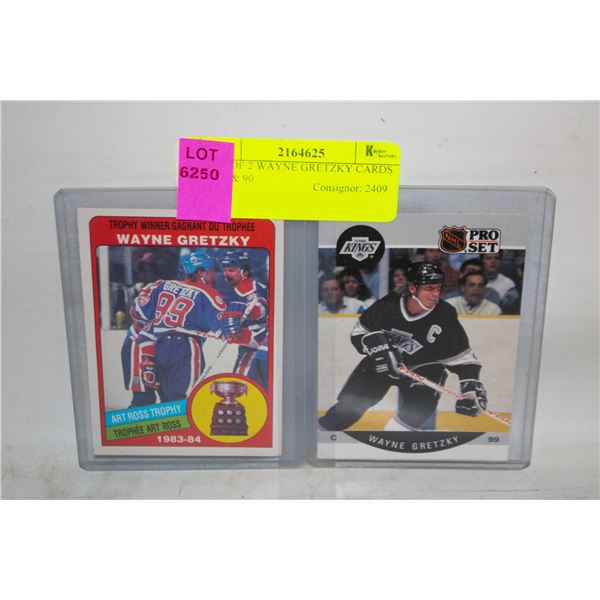 LOT OF 2 WAYNE GRETZKY CARDS 1983 & 90