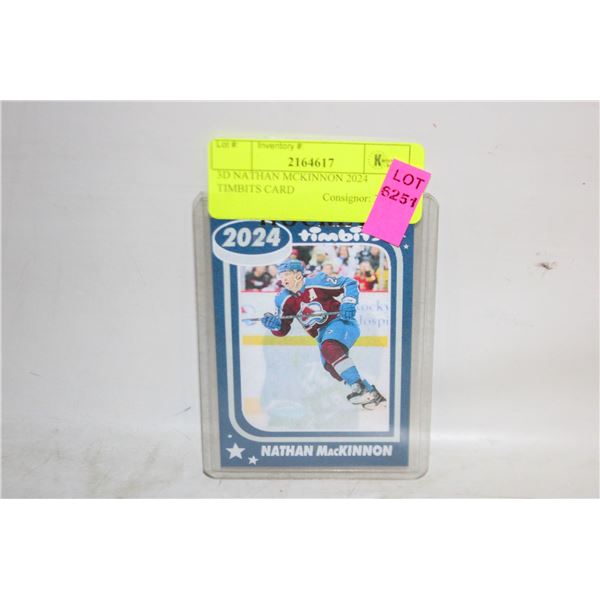 3D NATHAN MCKINNON 2024 TIMBITS CARD