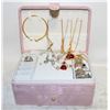 Image 1 : ESTATE JEWELRY BOX WITH A KEY FULL OF JEWELRY