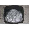 Image 1 : 3 VINTAGE CRYSTAL 7" ASHTRAYS AND