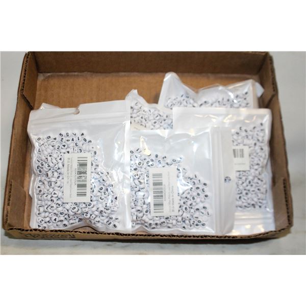 6 X 500 WHITE ALPHABET ROUND LOOSE
