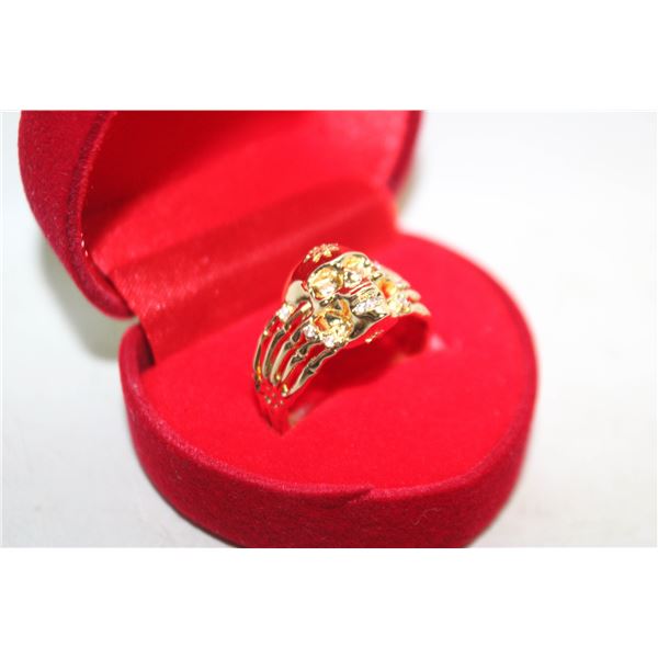 NEW GOLDEN SKULL RING SZ9