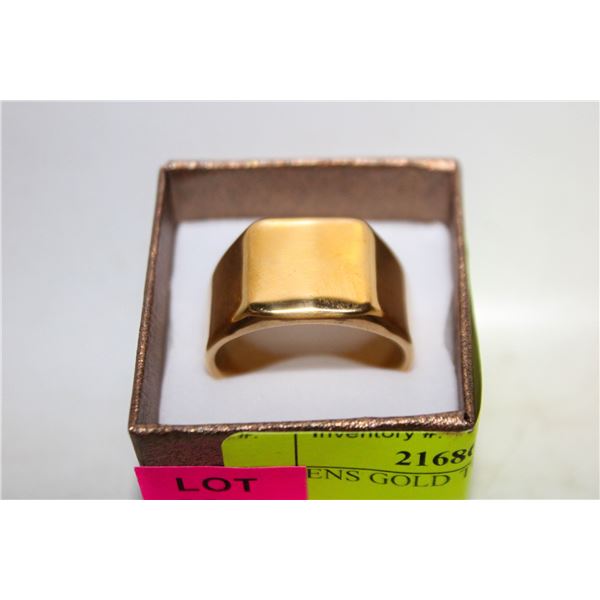 NEW MENS GOLD TONE RING SZ10