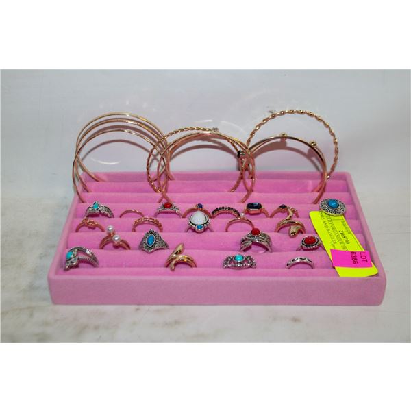JEWELRY ORGANIZER TRAY WITH RINGS AND BANGLES