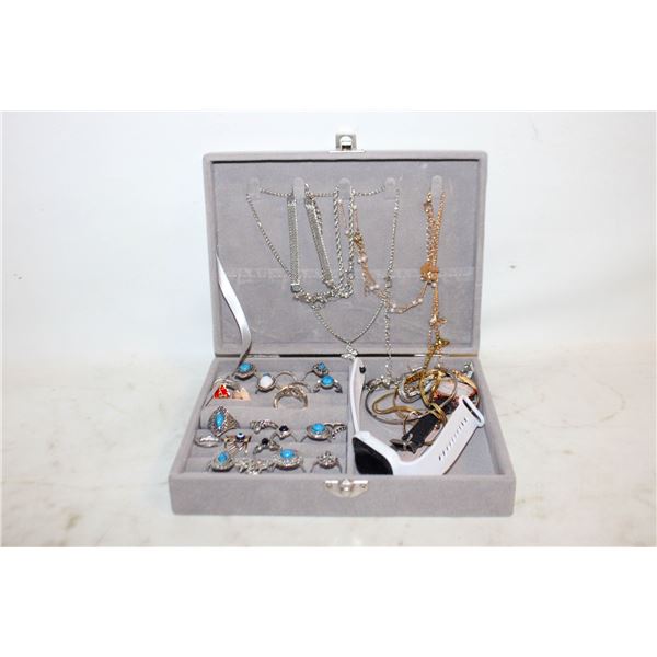 ESTATE JEWELRY BOX  - FULL OF JEWELRY
