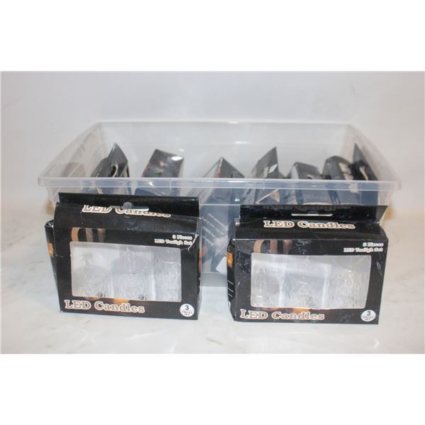 24 CLEAR FACETED LED TEA LIGHT / VOTIVES