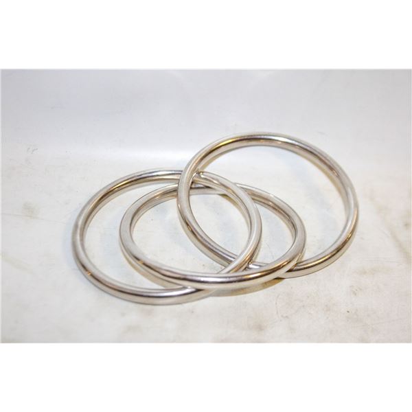 .925 SILVER INTERLOCKING TRIO OF CIRCLE