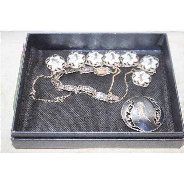 VINTAGE SIAM STERLING SILVER 3 PIECES