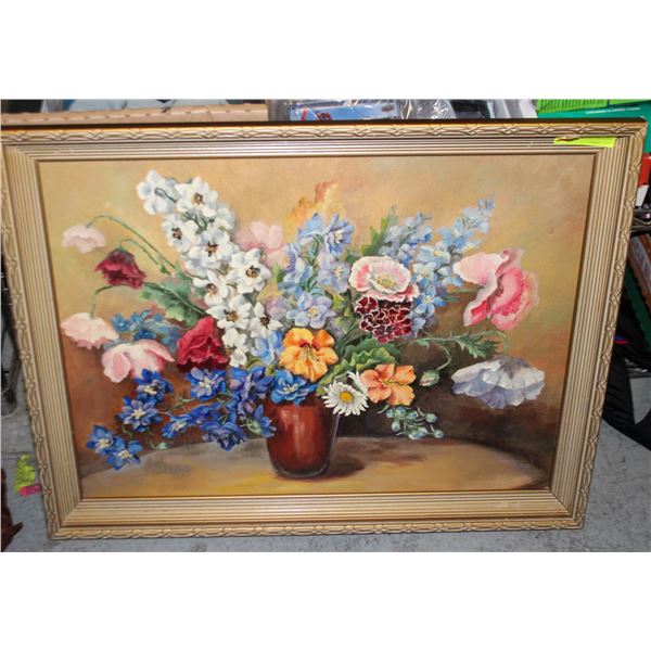 VINTAGE MCM STILL LIFE FLORAL IN VASE,