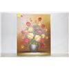 Image 1 : VINTAGE FLORAL STILL LIFE OIL ON