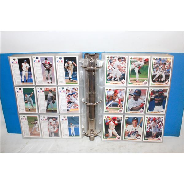 BASEBALL CARDS BINDER W/1991 UPPER DECK INCOMPLETE